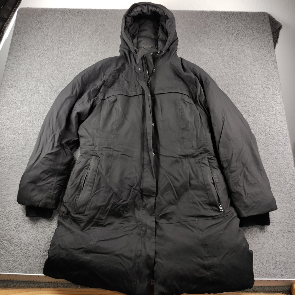 The North Face Arctic Parka Womens XL Black Goose Down HyVent Puffer Coat Hooded